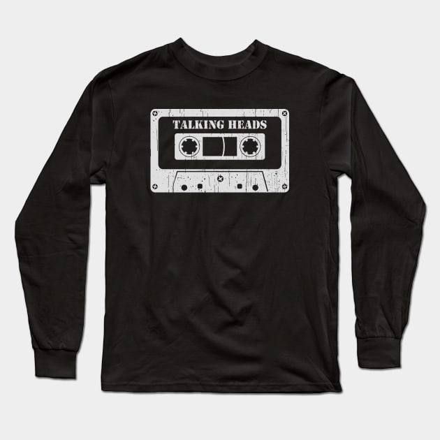 Talking Heads - Vintage Cassette White Long Sleeve T-Shirt by FeelgoodShirt